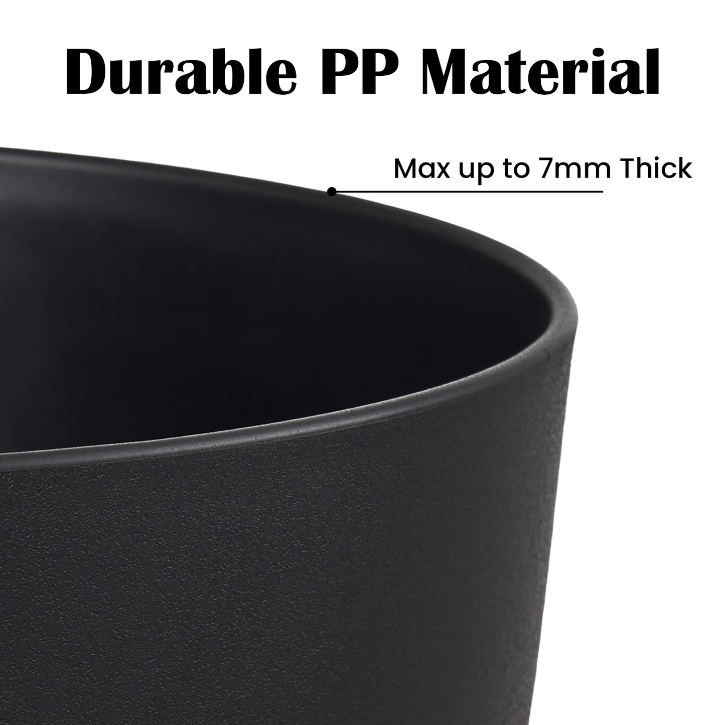 Gardrium Plastic Planter, Plant Pot for Indoor Outdoor, 12/10/9 inch Set of 3, Black