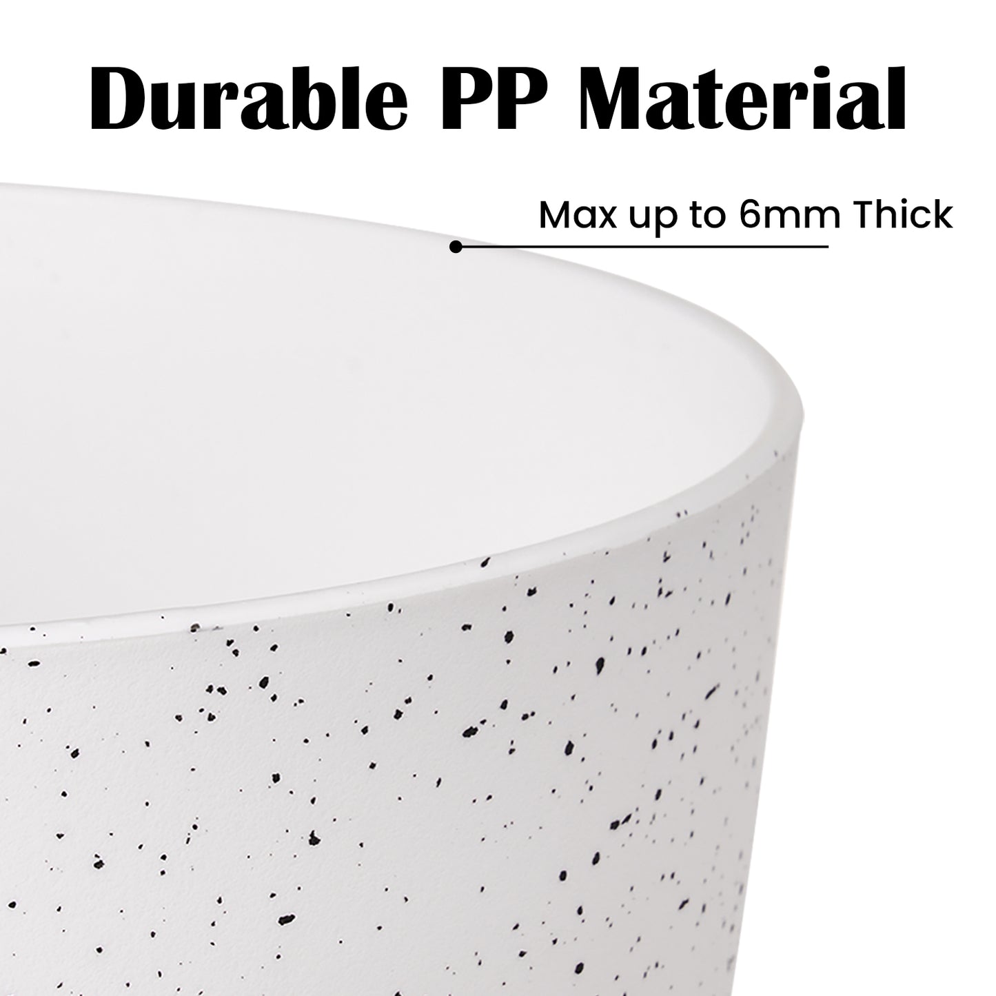 Gardrium Plastic Planter, Plant Pot for Indoor Outdoor, 10/9/8 inch Set of 3, Speckled White