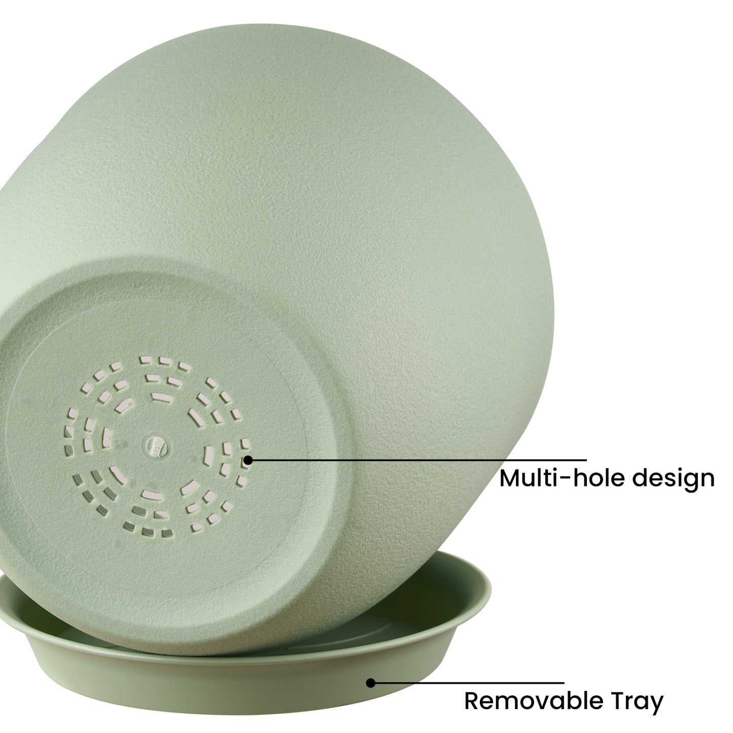 Gardrium Plastic Planter, Plant Pot for Indoor Outdoor, 12/10/9 inch Set of 3, Fresh Green