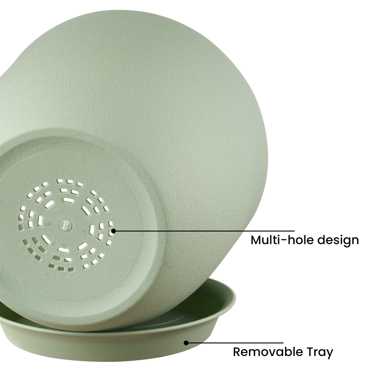 Gardrium Plastic Planter, Plant Pot for Indoor Outdoor, 10/9/8 inch Set of 3, Fresh Green