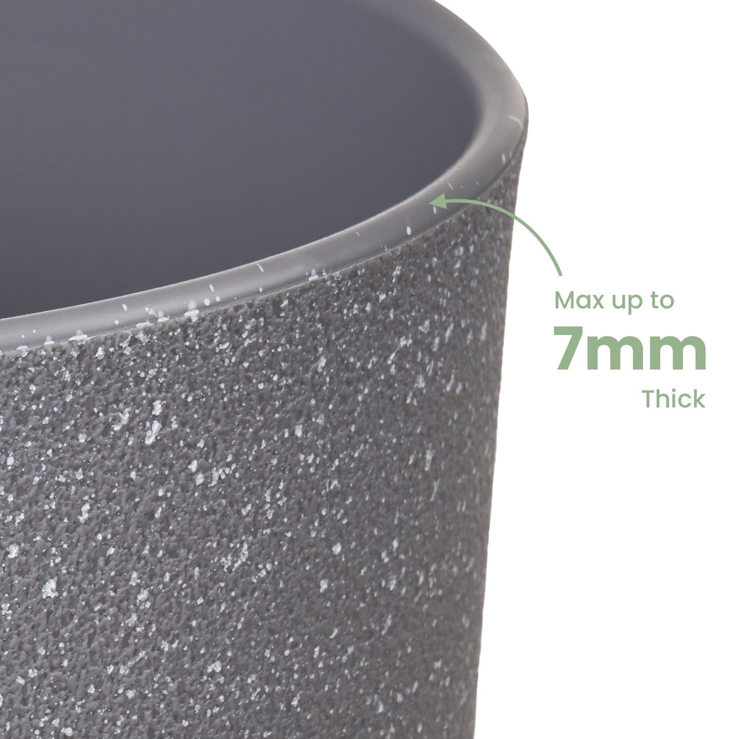 Lot de 3 Pots 30,5/25,4/22,9 cm de Fleurs en Plastique Plantes,Gris moucheté