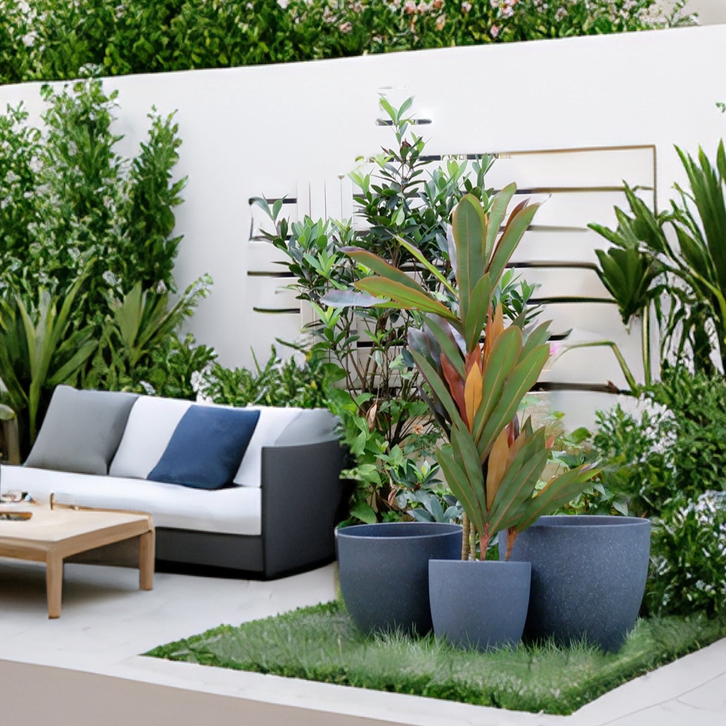 Gardrium Indoor and Outdoor Planter 15/13/10 inch Set of 3, Gray