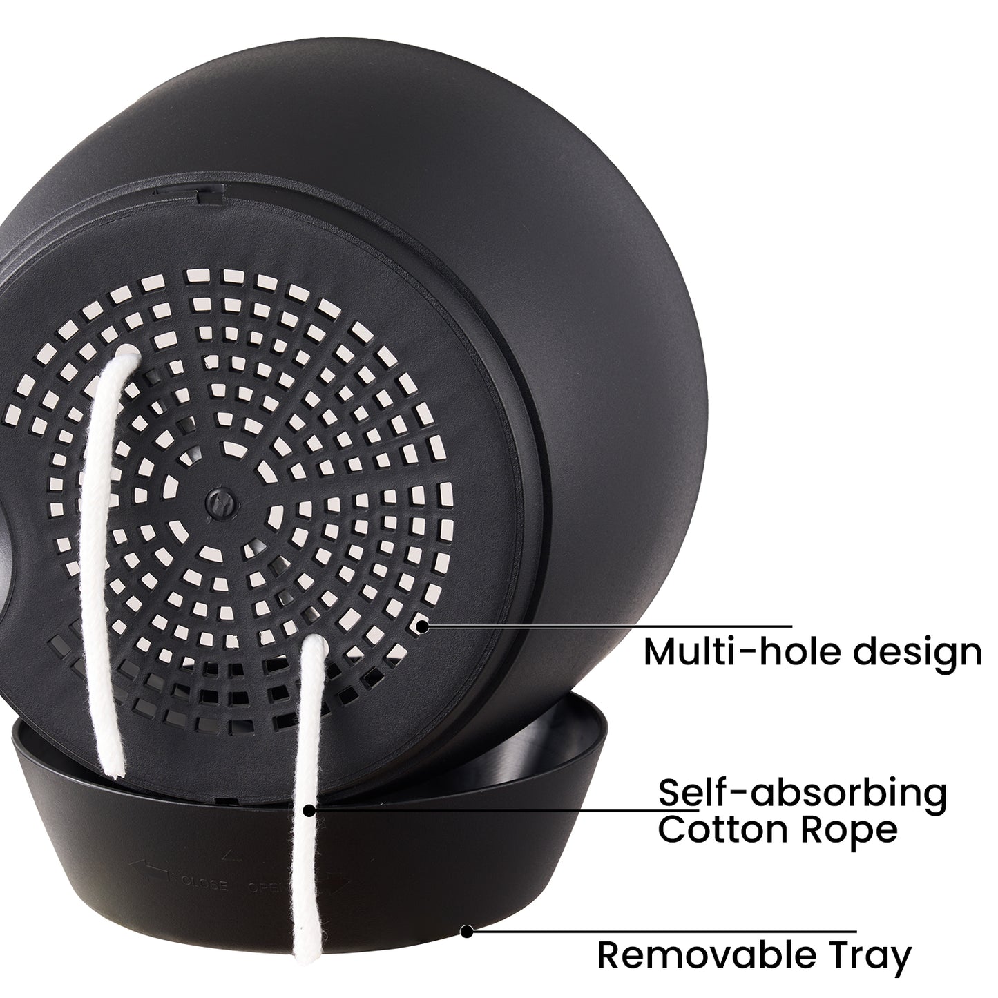 Self-watering Plant Pot, Plastic Planters - Set of three 12 / 10 / 9 Inches, Pure Black