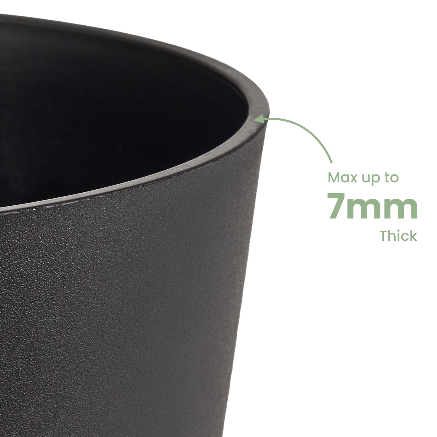 Kunststoff Blumentopf mit Untersetzer (15,2 cm) 6er-Set Plastik Übertopf Kräutertopf mit Mehrere Ablauflöchern,Schwarz