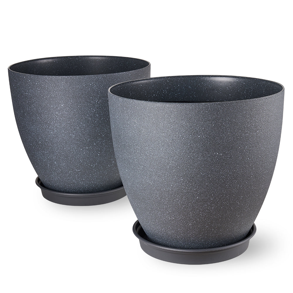 Gardrium Indoor and Outdoor Planter 18 inch Set of 2, Gray