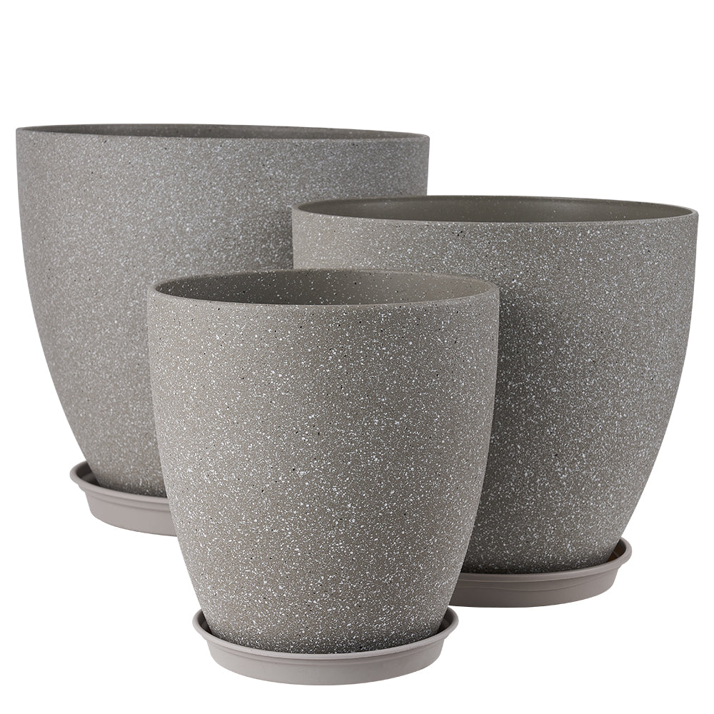 Gardrium Indoor and Outdoor Planter 15/13/10 inch Set of 3, White