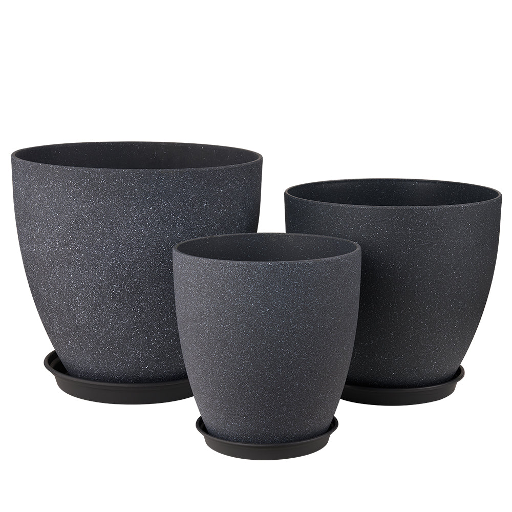 Gardrium Indoor and Outdoor Planter 15/13/10 inch Set of 3, Gray