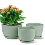 Lot de 3 Pots 30,5/25,4/22,9 cm de Fleurs en Plastique Plantes,Verte