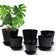 7 Pots de Fleurs en Plastique Plantes, avec Trous de Drainage, Gris moucheté 17,5/16,5/15,3/14 / 13/11,5/10 cm, Noir