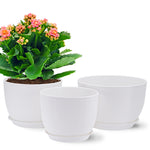 Lot de 3 Pots 30,5/25,4/22,9 cm de Fleurs en Plastique Plantes,Blanche