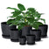 7 Pots de Fleurs en Plastique Plantes, avec Trous de Drainage, Gris moucheté 19/17,5/16,5/15 / 14/11.5/8,8 cm, Noir