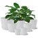 7 Pots de Fleurs en Plastique Plantes, avec Trous de Drainage, Gris moucheté 19/17,5/16,5/15 / 14/11.5/8,8 cm, Blanche