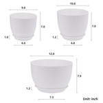 Lot de 3 Pots 30,5/25,4/22,9 cm de Fleurs en Plastique Plantes,Blanche