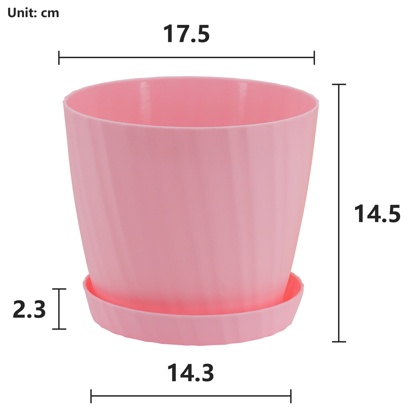 6 Pots de Fleurs en Plastique Plantes, avec Trous de Drainage 17,5 cm Couleur