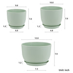 Lot de 3 Pots 30,5/25,4/22,9 cm de Fleurs en Plastique Plantes,Verte