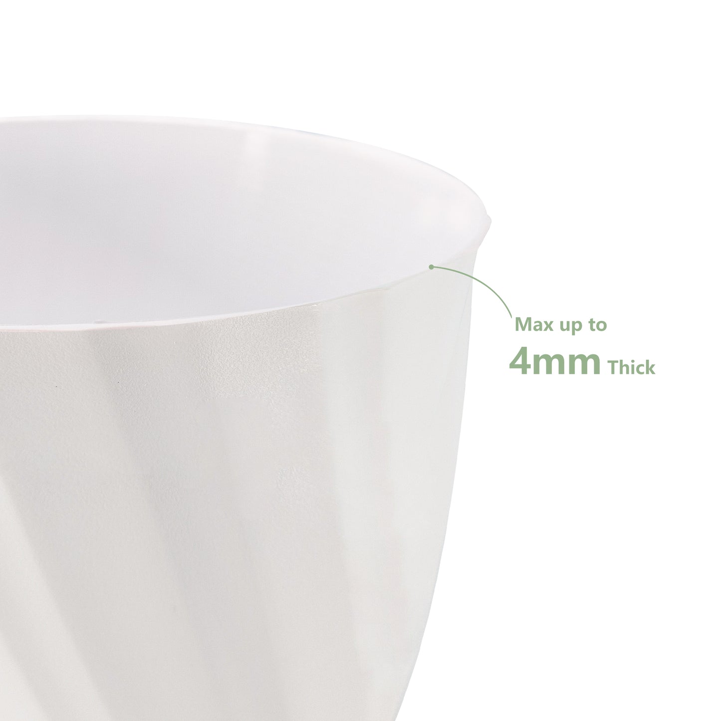 7 Pots de Fleurs en Plastique Plantes, avec Trous de Drainage, Gris moucheté 19/17,5/16,5/15 / 14/11.5/8,8 cm, Blanche