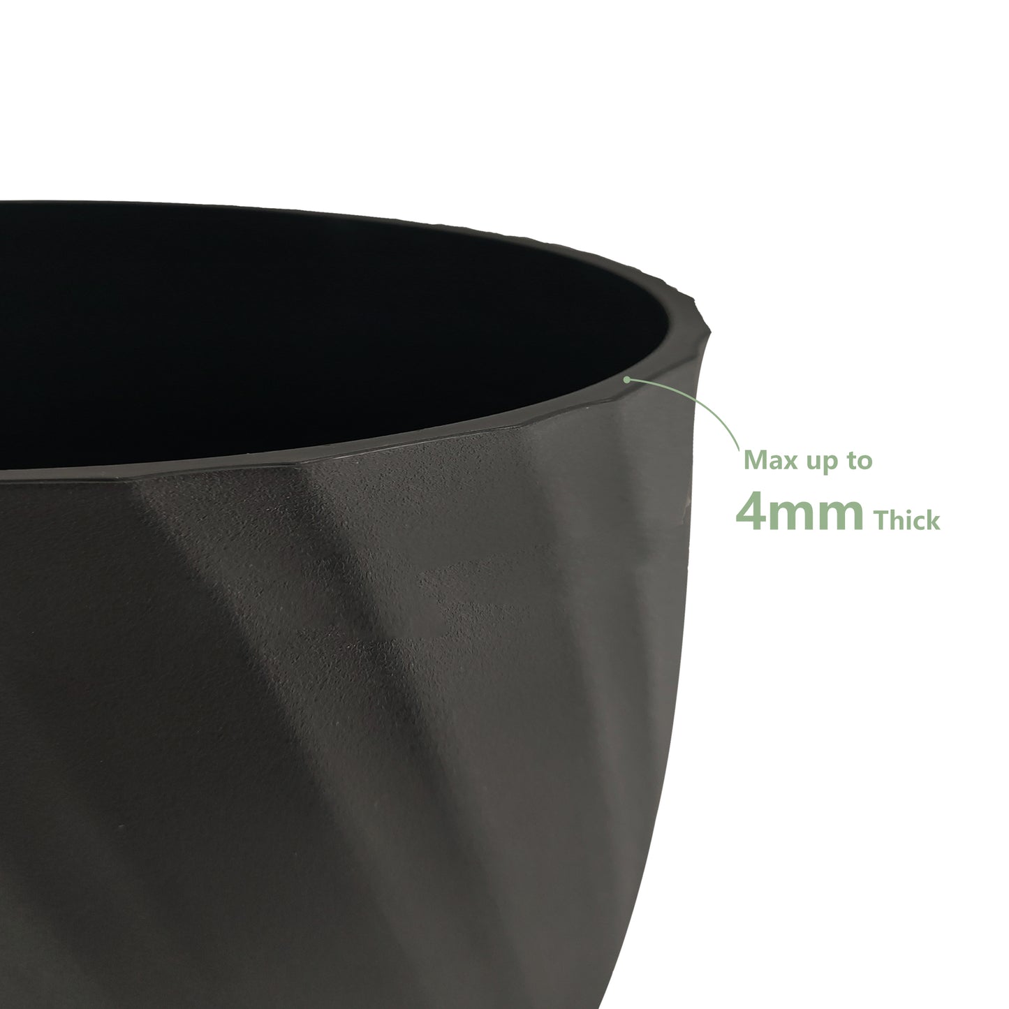 7 Pots de Fleurs en Plastique Plantes, avec Trous de Drainage, Gris moucheté 19/17,5/16,5/15 / 14/11.5/8,8 cm, Noir