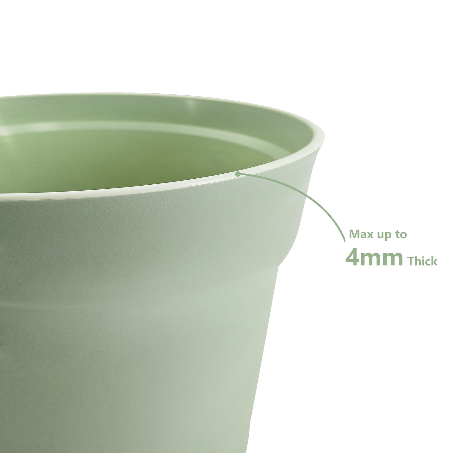 6 Pots de Fleurs en Plastique Plantes, avec Trous de Drainage 17,5 cm,Vert
