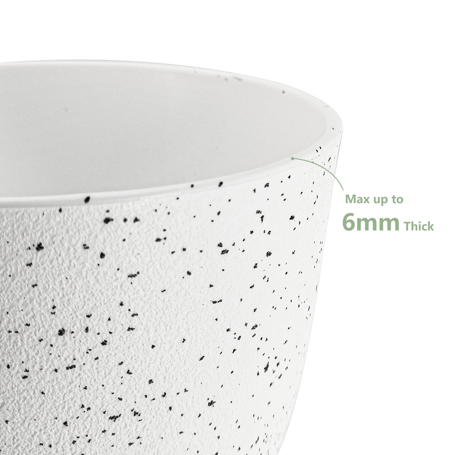 Lot de 3 Pots 25,4/22,9/20,3 cm de Fleurs en Plastique Plantes, Blanc moucheté