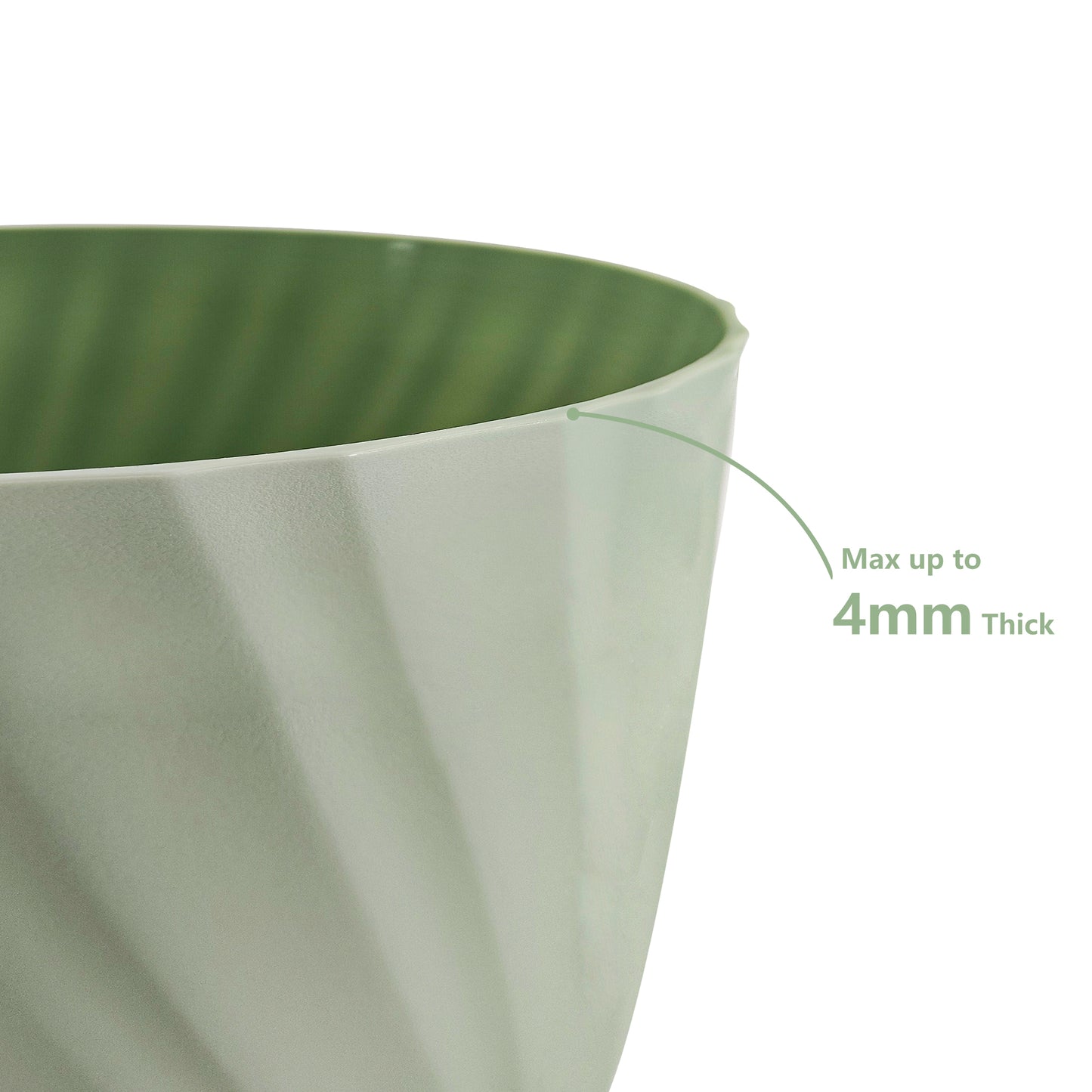 6 Pots de Fleurs en Plastique Plantes, avec Trous de Drainage 17,5 cm Vert