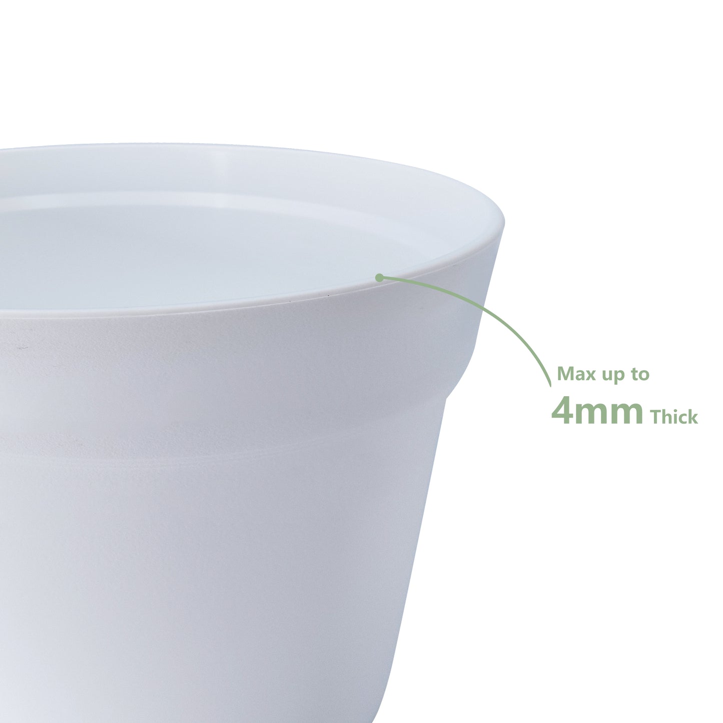 6 Pots de Fleurs en Plastique Plantes, avec Trous de Drainage 17,5 cm,Blanche