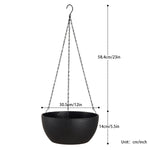 12in Hanging Plant Pot, Plant Flower Pot with Drainage Hole (2-Pack)，Black