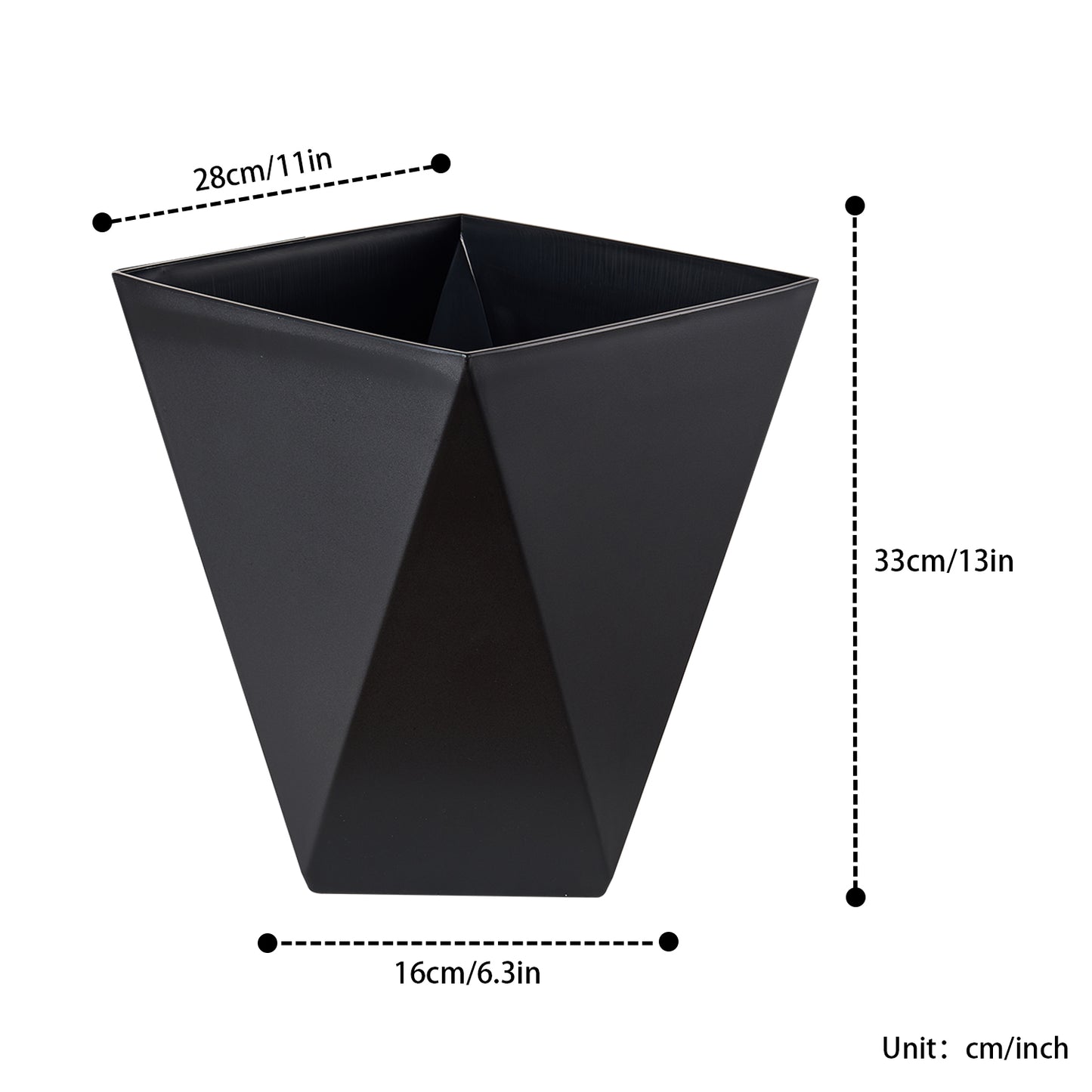 Grand pot de fleurs de 11 po avec trou de drainage, lot de 2, noir