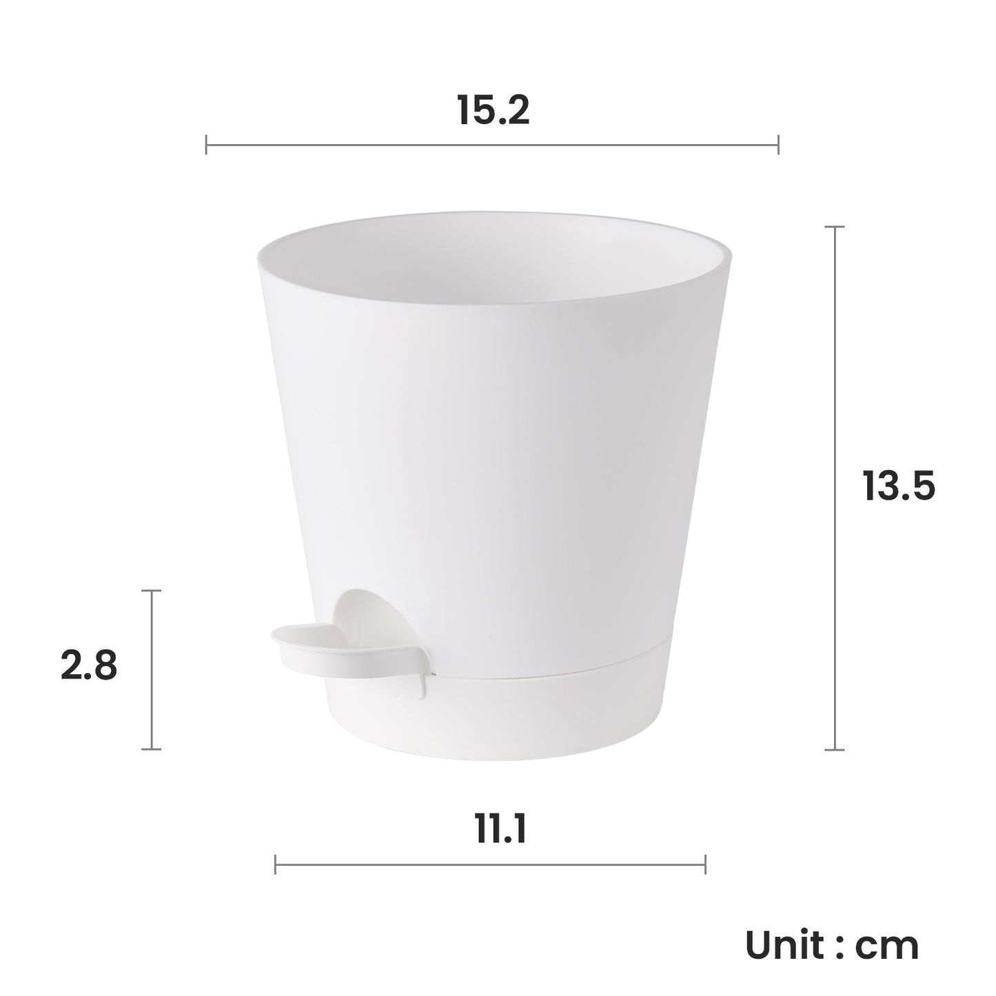 Kunststoff Blumentopf mit Untersetzer (15,2 cm) 6er-Set Plastik Übertopf Kräutertopf mit Mehrere Ablauflöchern,weiß