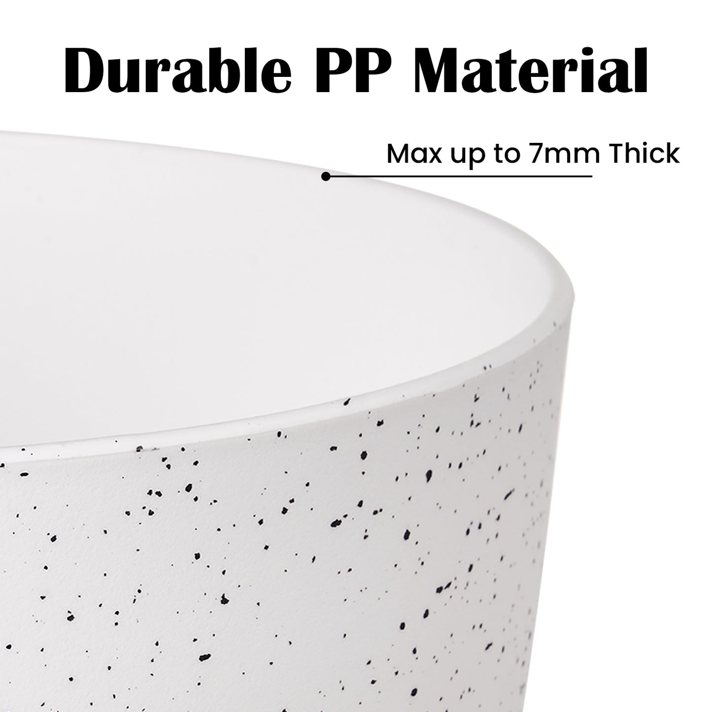 Jardinière en plastique Gardrium, pot de fleurs pour intérieur et extérieur, 12/10/9 pouces, lot de 3, blanc moucheté