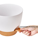 Gardrium 12'' Self watering planter pot set of 2, White & Brown