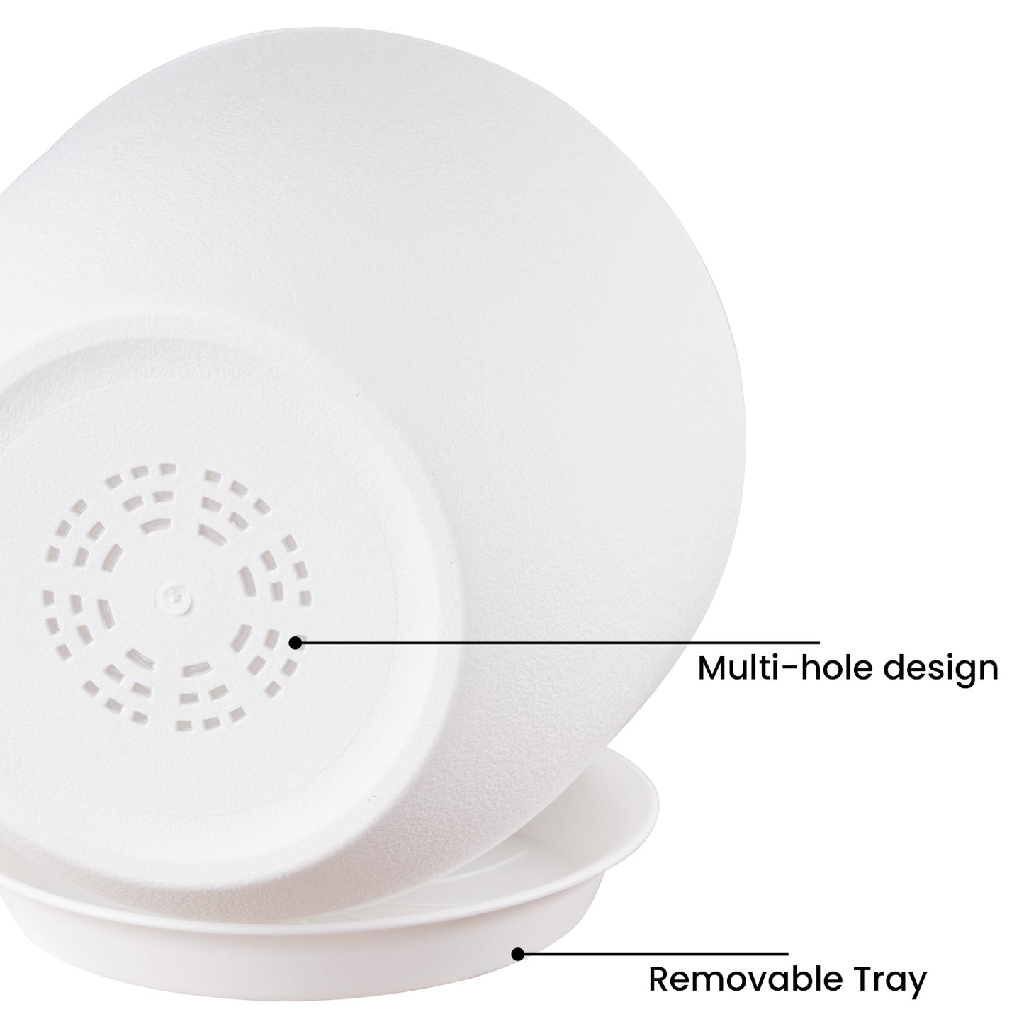 Jardinière en plastique Gardrium, pot de fleurs pour intérieur et extérieur, 10/9/8 pouces, lot de 3, blanc frais