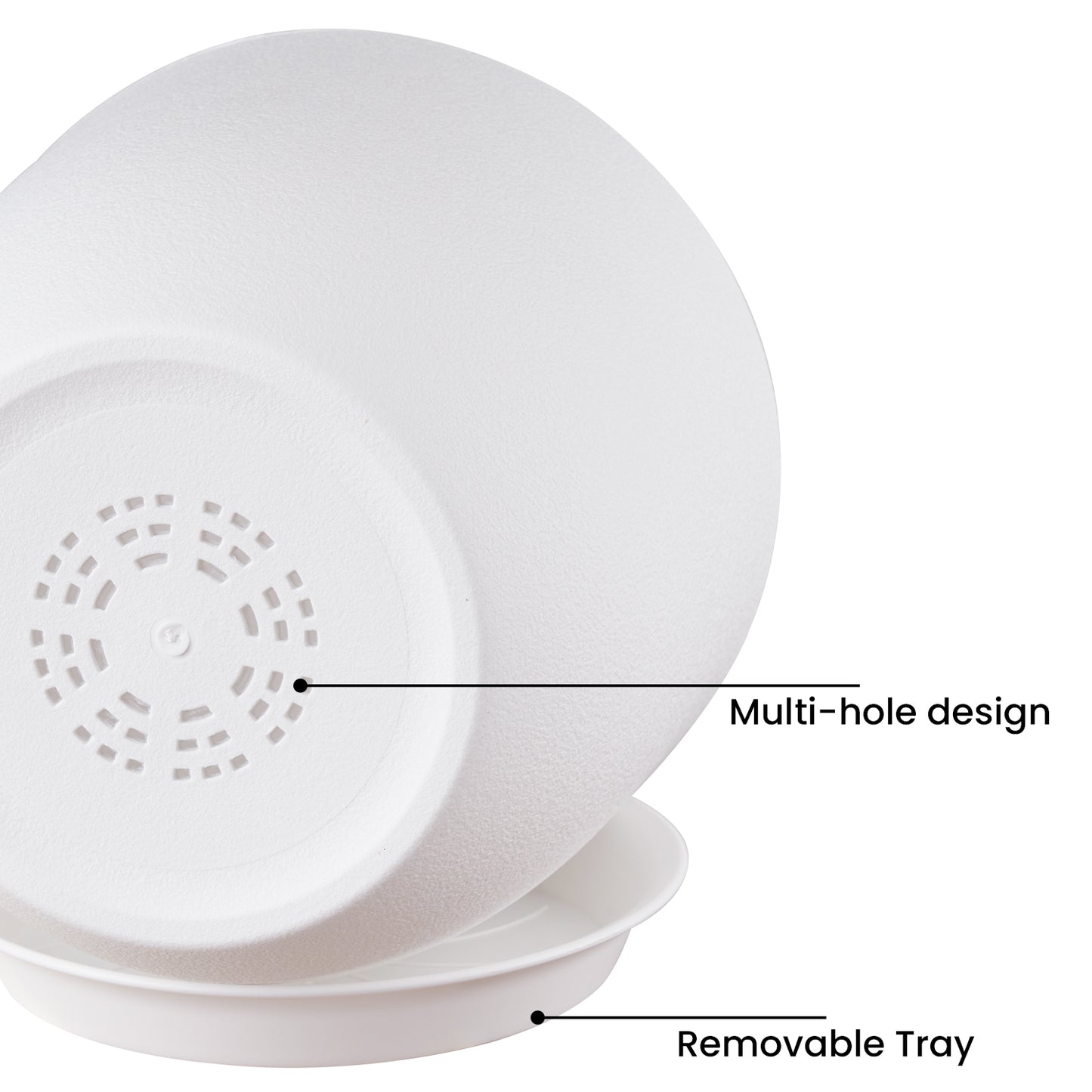 Jardinière en plastique Gardrium, pot de fleurs pour intérieur et extérieur, 12/10/9 pouces, lot de 3, blanc moucheté