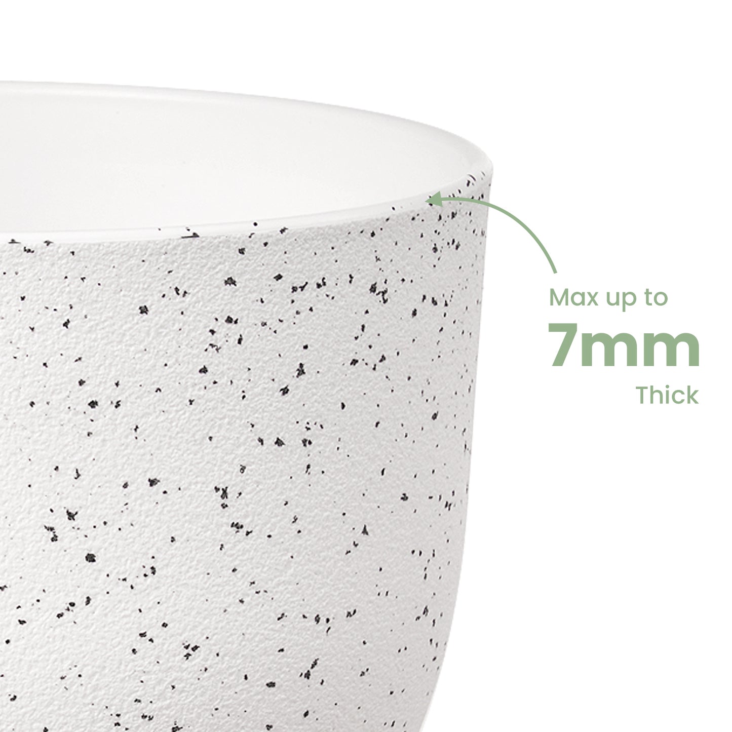 Lot de 3 Pots 30,5/25,4/22,9 cm de Fleurs en Plastique Plantes,Blanc moucheté
