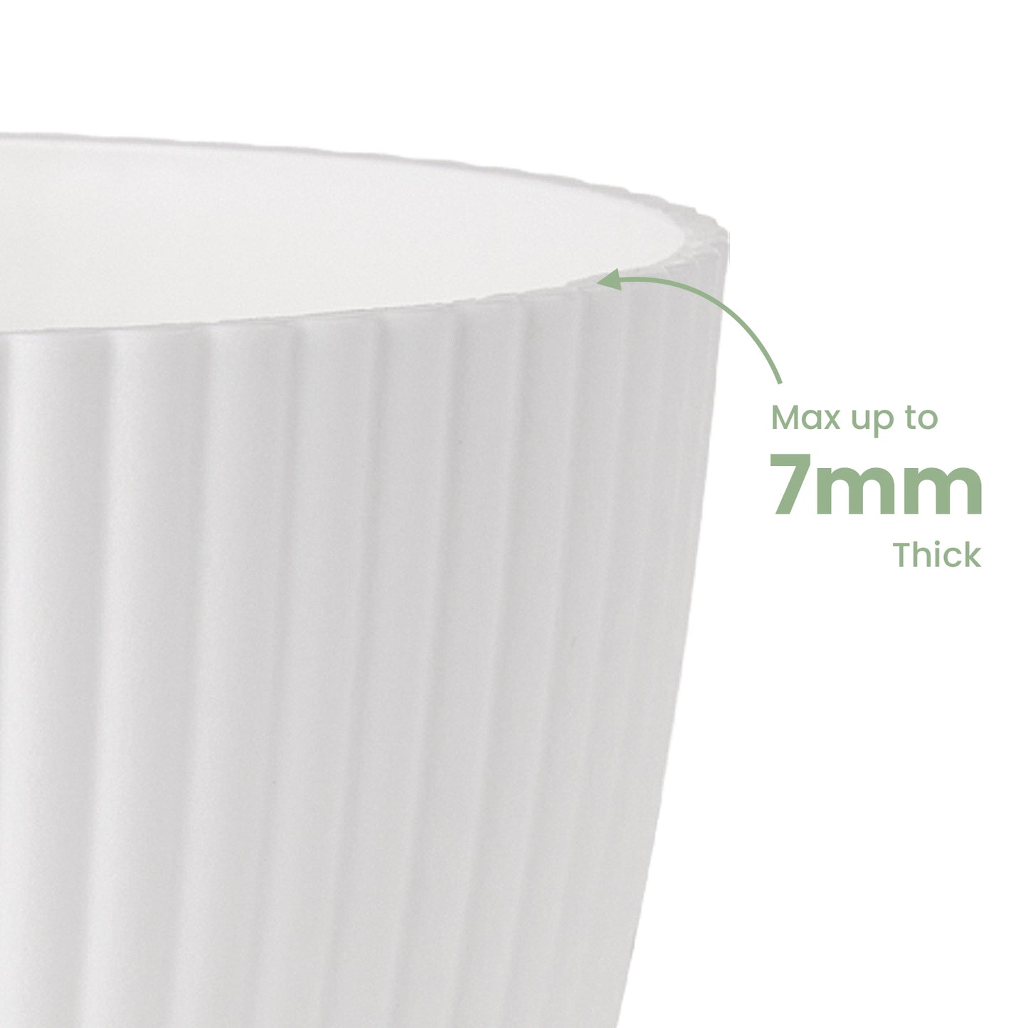 Kunststoff Blumentopf Pflanzentopfs (19-17,8-16,5-15,2-14-12,7-11,4-10.2 cm) 8er-Set, weiß