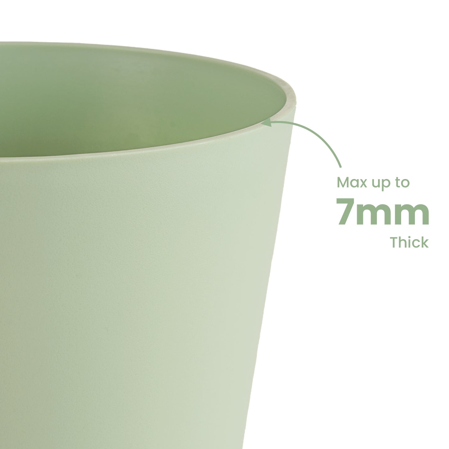 Kunststoff Blumentopf mit Untersetzer (15,2 cm) 6er-Set Plastik Übertopf Kräutertopf mit Mehrere Ablauflöchern,Grün mit braunem Untersetzer